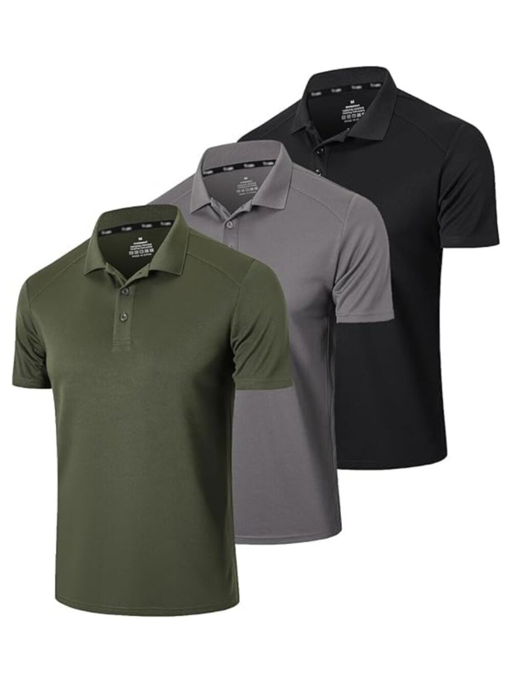 Gaiatiger 3 Pack Mens Polo Shirts Quick Dry Short Sleeve Golf Shirts